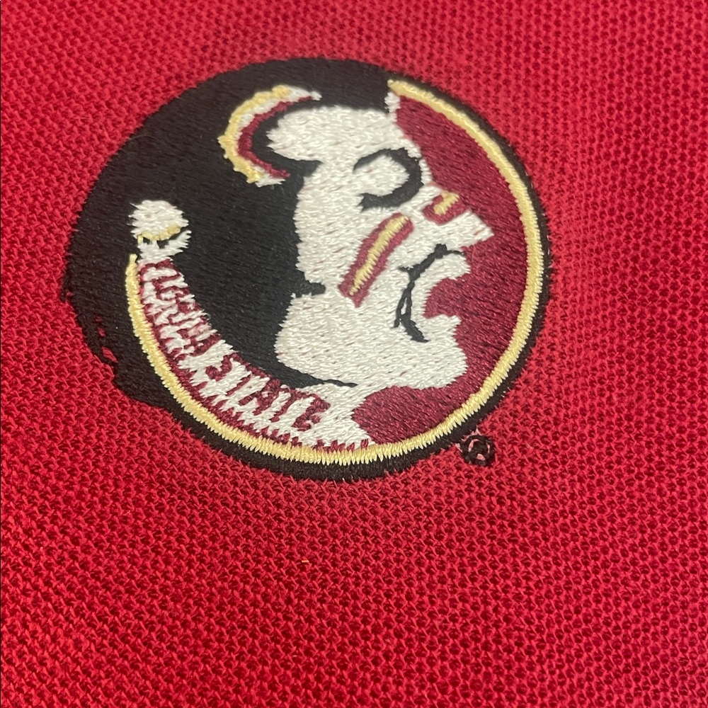 FSU Florida State University short sleeve Red Polo Shirt with Logo size S nwts - Picture 3 of 10